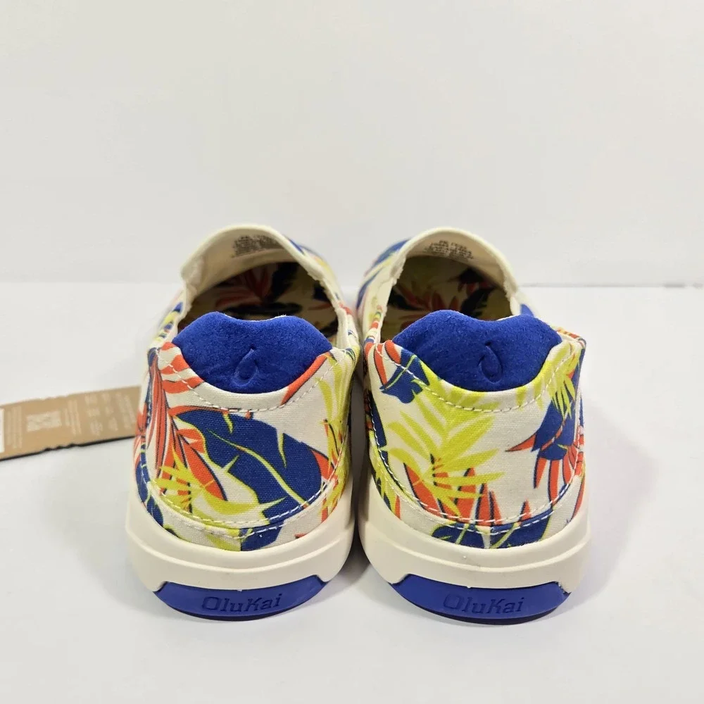 OLUKAI Lae' Ahi Pa'i Slip On Shoes Off White Aloha Men Size 11 New